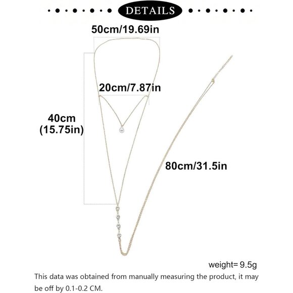 Gold Body Chain for Women Rhinestone Pearl Bra Waist Necklace Sexy Trendy - Picture 5 of 6